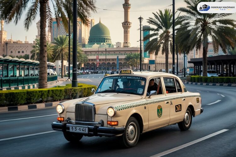 Image shows the Taxi service in makkah and madinah